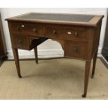 An Edwardian mahogany and satinwood banded Sheraton Revival writing table,
