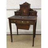 A circa 1900 rosewood and inlaid ladies writing/work table,