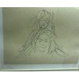 AFTER JOHN LENNON "John and Yoko", head studies, monochrome lithograph,