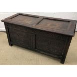 A 17th Century and later oak coffer,