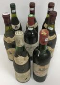 A collection of eight various French red wines including Chateau Beychevelle 1967,