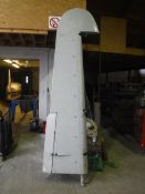 Two aeroplane tail elevator sections (probably Devon), grey painted, 245 cm long,