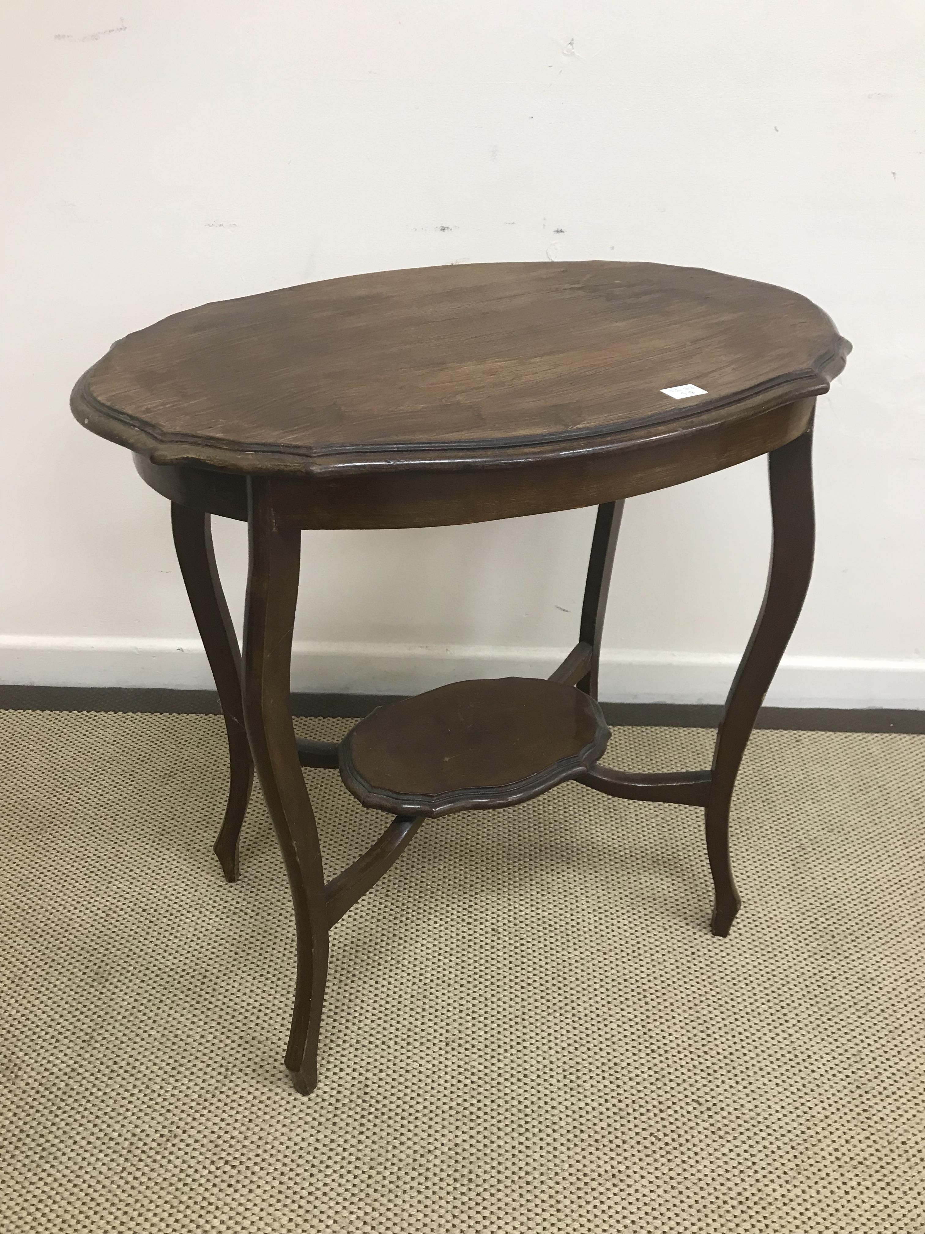 A burr walnut veneered kidney shaped dressing table with central drawer flanked by two banks of two - Image 3 of 3