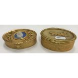 A 19th Century ormolu hinge-lidded box of oval form,