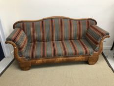 A 19th Century Biedermeier cherry wood framed sofa,