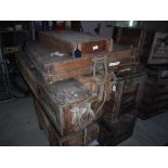 Eleven aeronautical wooden crates,