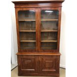 A Victorian mahogany bookcase cabinet,