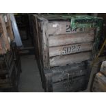 Two aeronautical wooden crates,