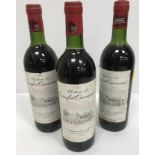 Three bottles Chateau de Terrefort Quancard 1983