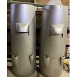 Two painted aluminium engine covers, believed to be De Havilland Devons,