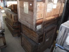 Three aeronautical wooden crates,