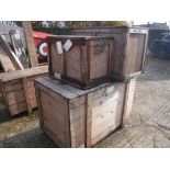 Four aeronautical wooden crates,