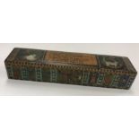 A circa 1900 hand-painted pen or glove box decorated in the style of Mabel Lucie Attwell or similar,