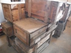 Seven aeronautical wooden crates,