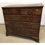 An 18th Century North Country English oak and cross-banded chest,