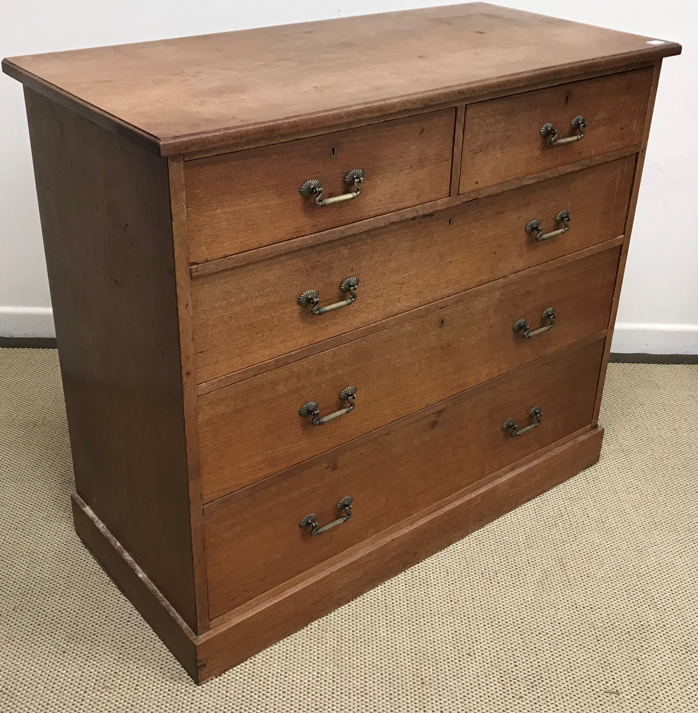 A Victorian walnut chest,