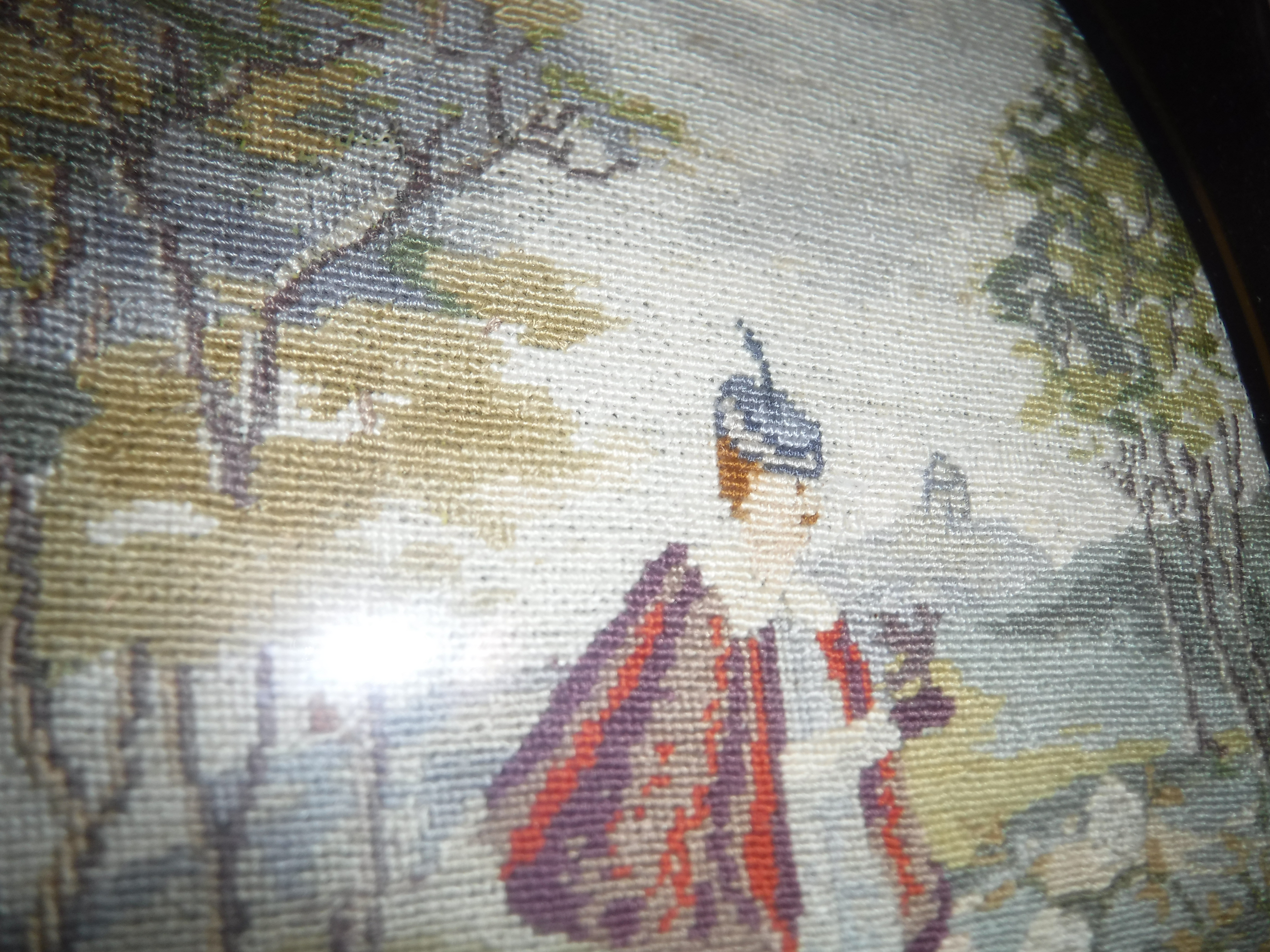 An early 19th Century needlework and printed silk study of a woman with shawl and young child - Image 13 of 13