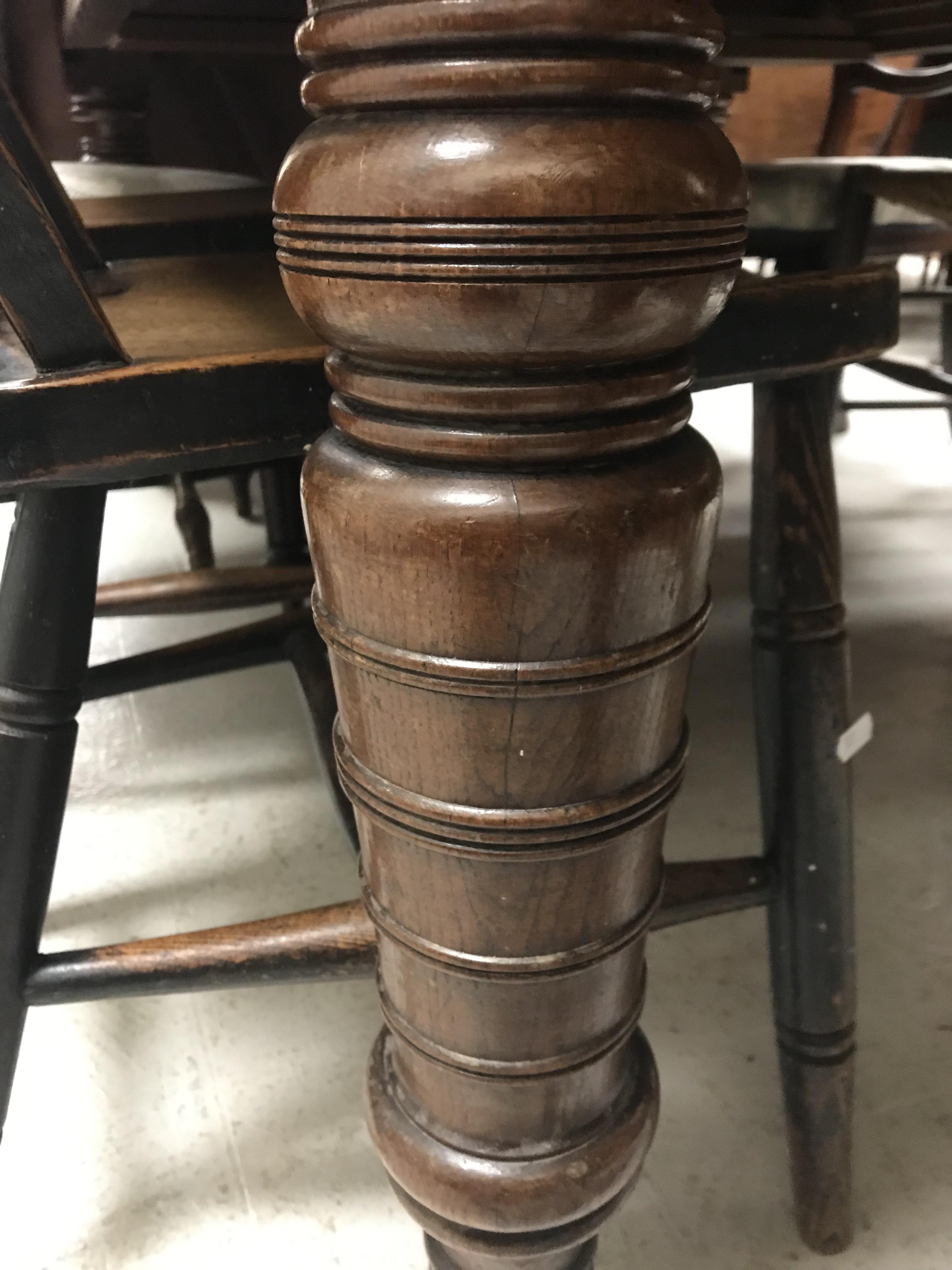 A Victorian oak extending dining table, - Image 14 of 41