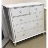 A Laura Ashley "Henshaw" white painted bedroom suite comprising chest of two short over three long