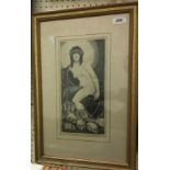 AFTER WILLIAM NICHOLSON "Sarah Bernhardt", woodblock print, 24 cm x 23 cm,