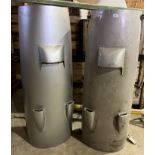 Two painted aluminium engine covers, believed to be De Havilland Devons,