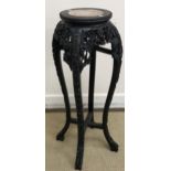 A 19th Century Chinese carved rosewood urn stand,