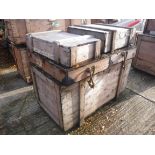 Five aeronautical wooden crates,