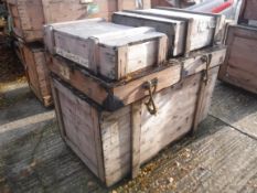 Five aeronautical wooden crates,