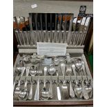 A collection of plated wares to include Arthur Price part canteen of cutlery, pair of goblets,