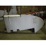 A De Havilland tail fin, white painted, approx 220 cm high, bearing Dove label, inscribed "Type No.