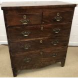 A 19th Century mahogany chest of two short over three long graduated drawers with brass swan neck