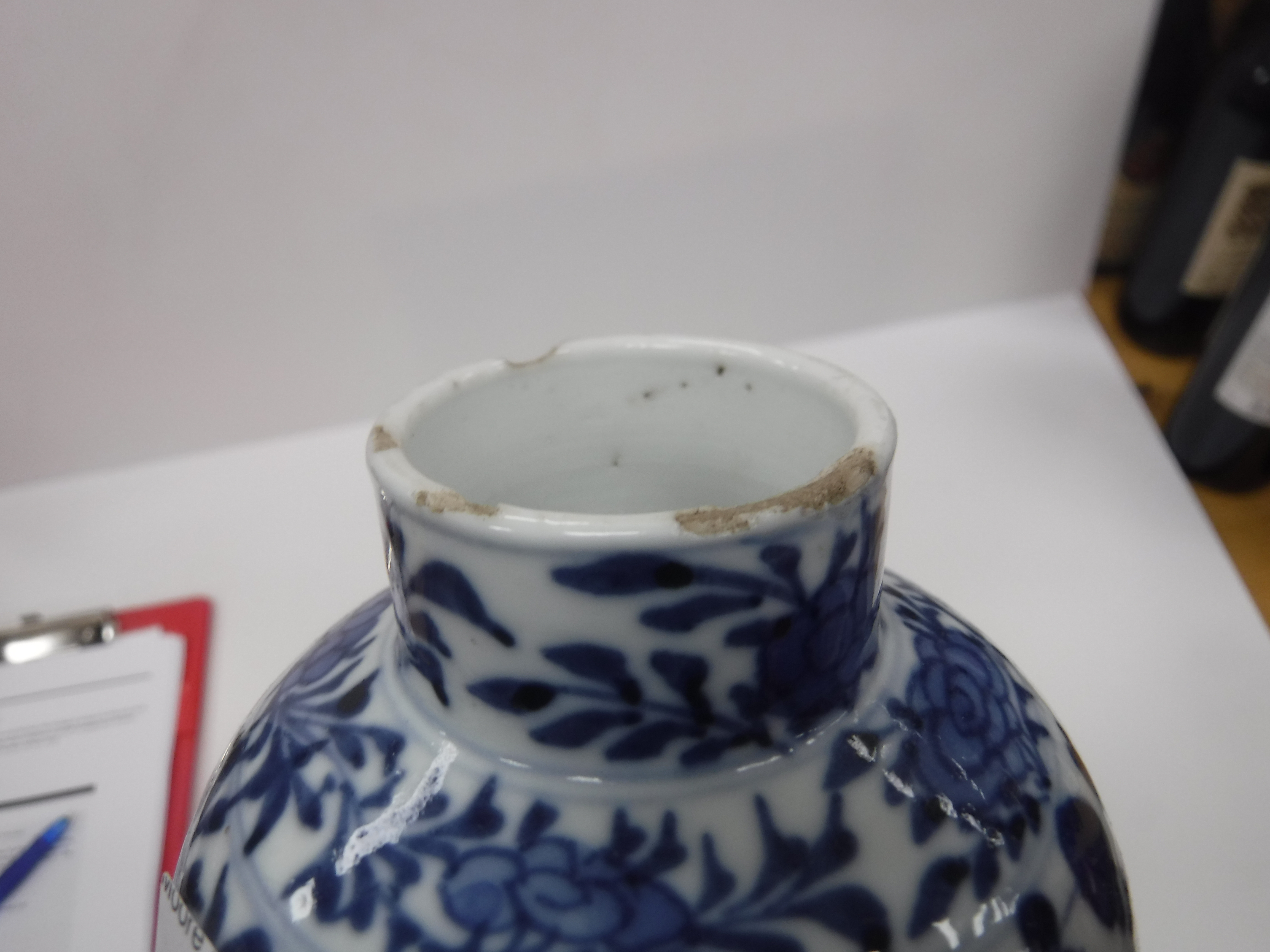 A 19th Century Chinese blue and white baluster shaped vase decorated with four toed dragons - Image 3 of 9