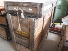 Three aeronautical wooden crates,
