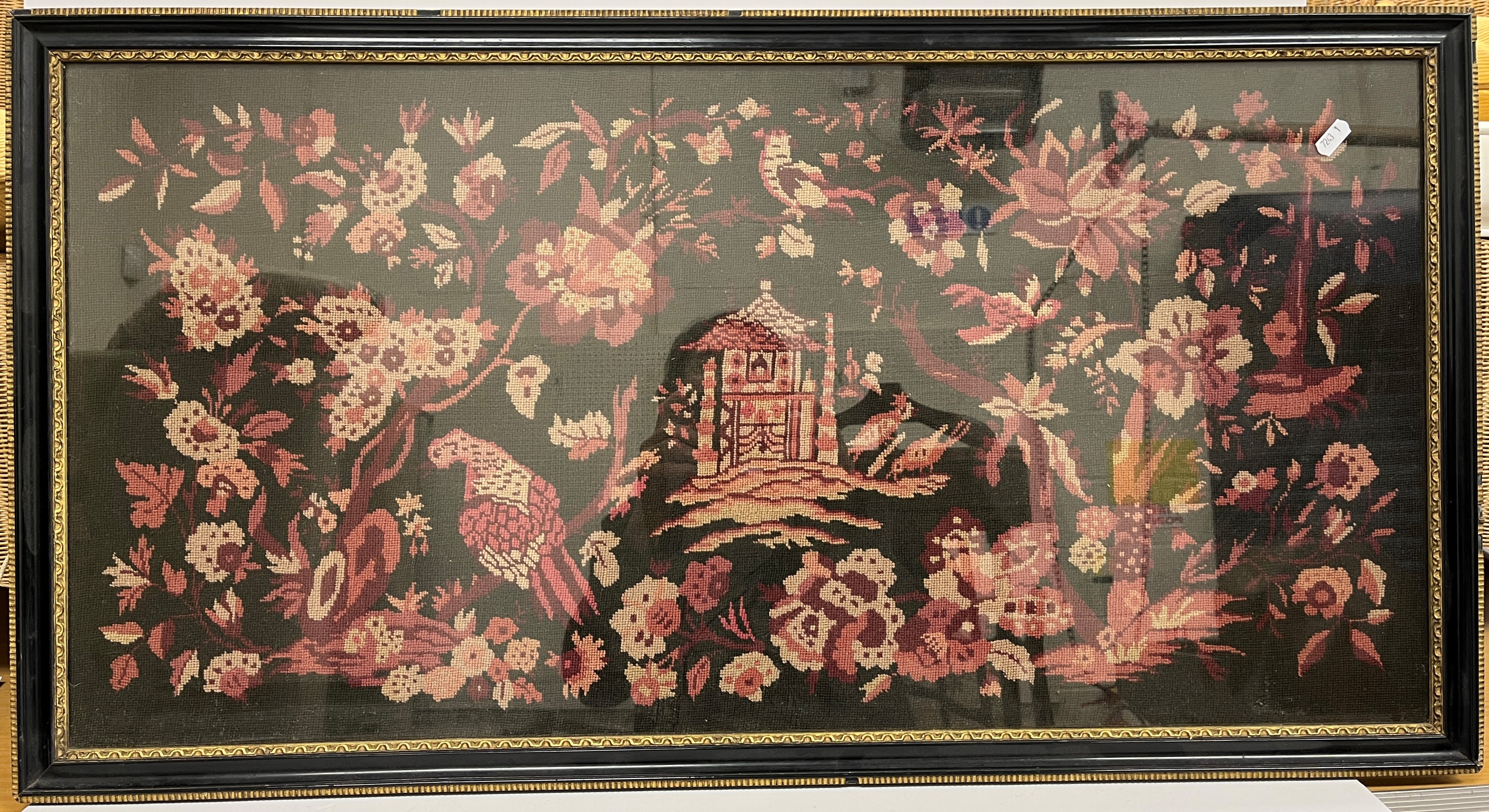 An early 19th Century needlework and printed silk study of a woman with shawl and young child - Image 2 of 13