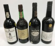 Four bottles various Port including one bottle Taylor's Vintage Late Bottled 1987, bottled 1989,