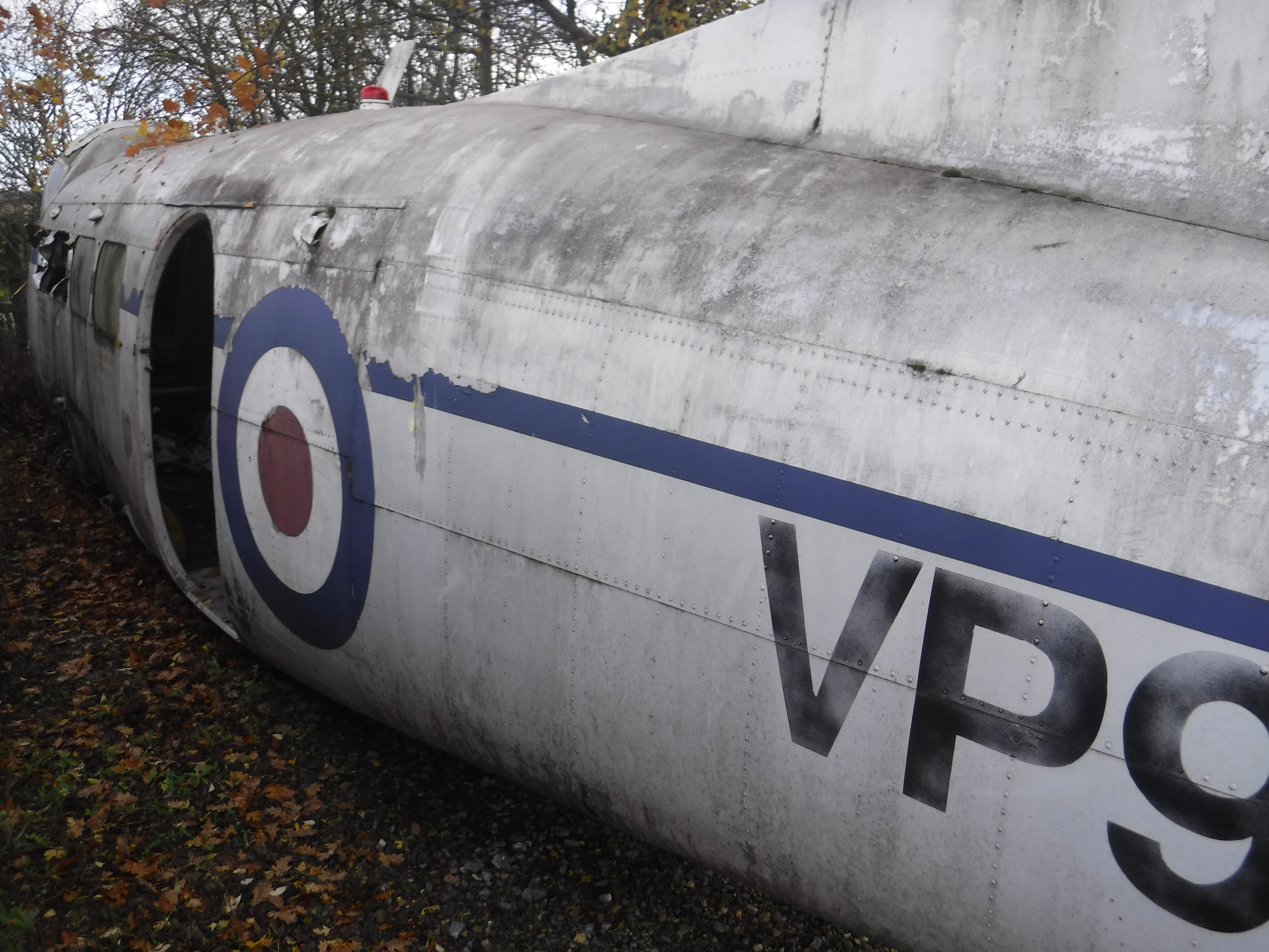 A De Havilland Dove aircraft fuselage "VP955" (believed to have been used for transporting various