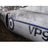 A De Havilland Dove aircraft fuselage "VP955" (believed to have been used for transporting various
