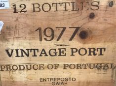 One case (twelve bottles) Dows Vintage Port Silver Jubilee 1977 (owc - top missing)