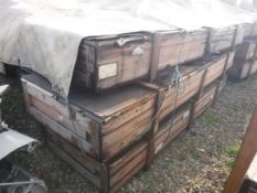 Three aeronautical wooden crates, largest 313 cm x 88.5 cm x 32.