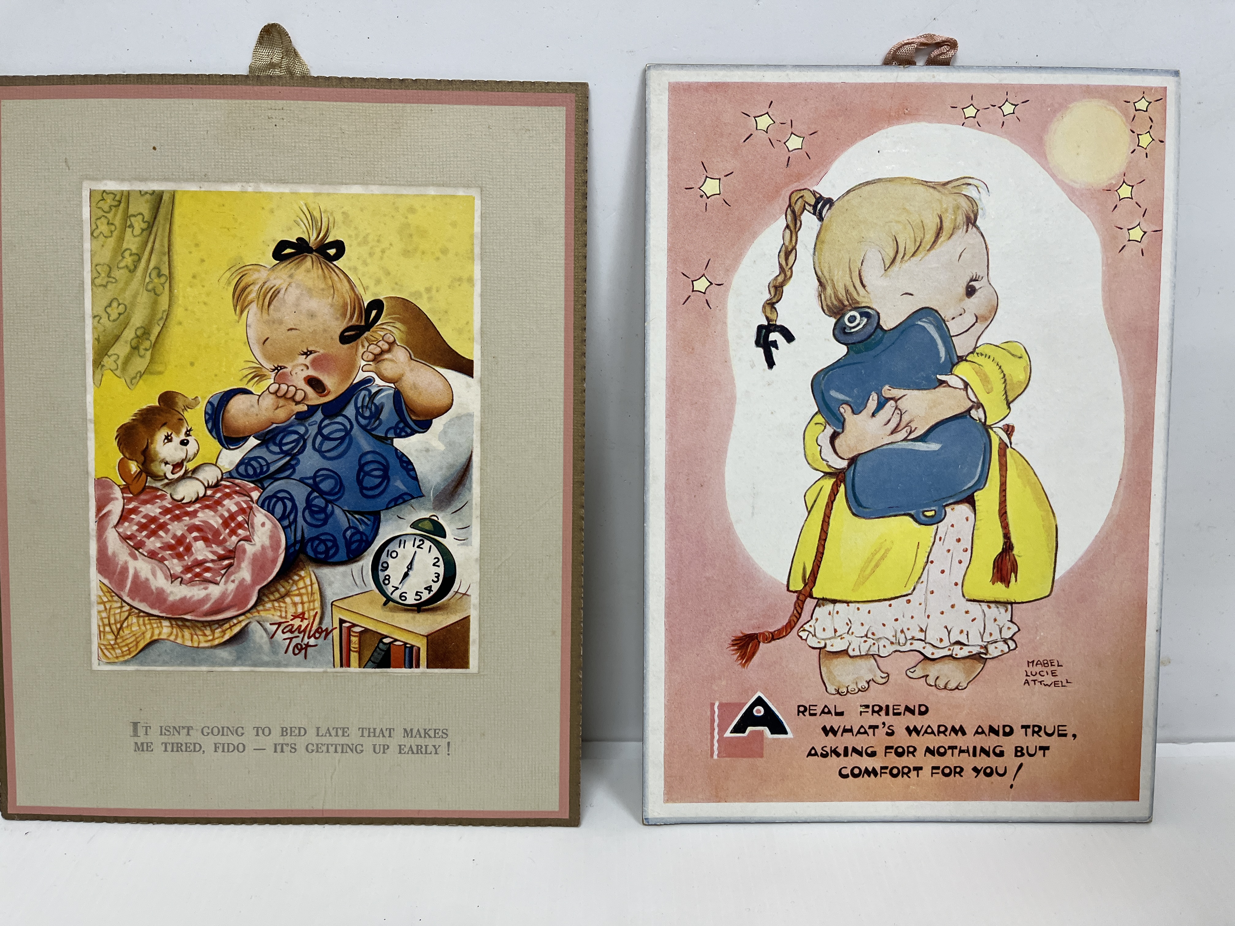 A collection of Mabel Lucie Attwell and other similar vintage cardboard signs, - Image 4 of 6