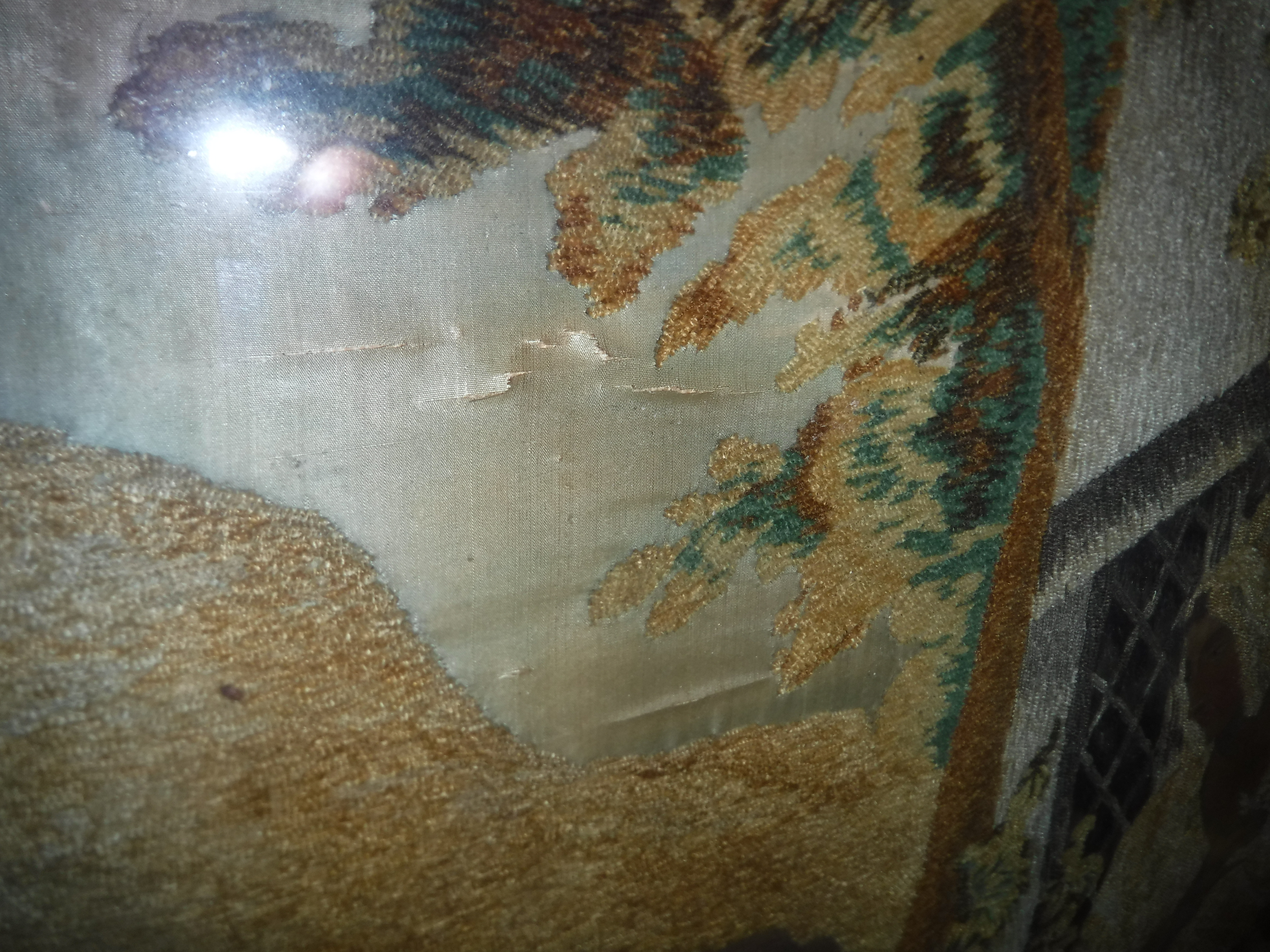 An early 19th Century needlework and printed silk study of a woman with shawl and young child - Image 6 of 13