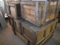 Six aeronautical wooden crates,