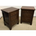A pair of modern oak three drawer bedside chests (ex Cranfields Wellington New Zealand - retailers),