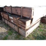 Three aeronautical wooden crates, largest 238 cm x 145 cm x 41.