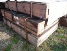 Three aeronautical wooden crates, largest 238 cm x 145 cm x 41.