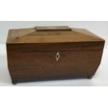 A 19th Century mahogany tea caddy of pla