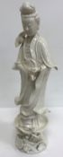 A Chinese blanc de chine figure of Guan