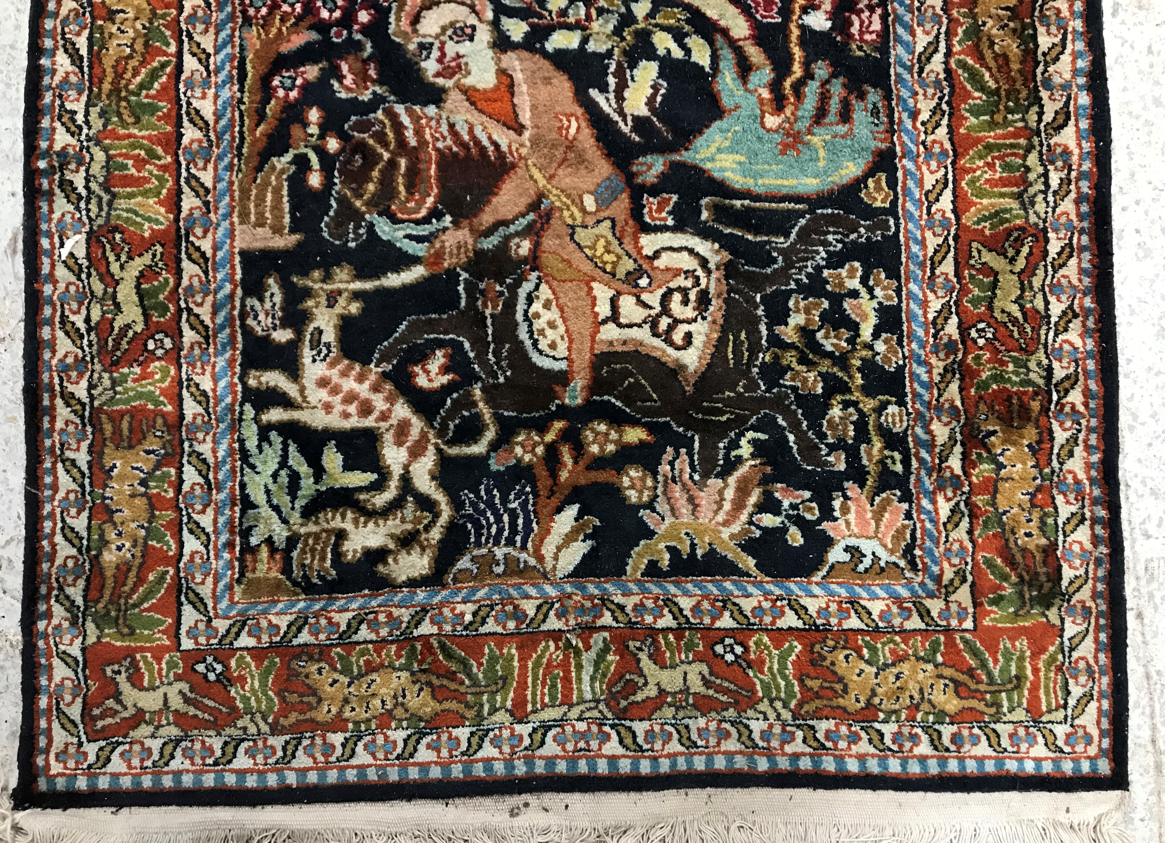 A Persian pictorial rug, - Image 4 of 6