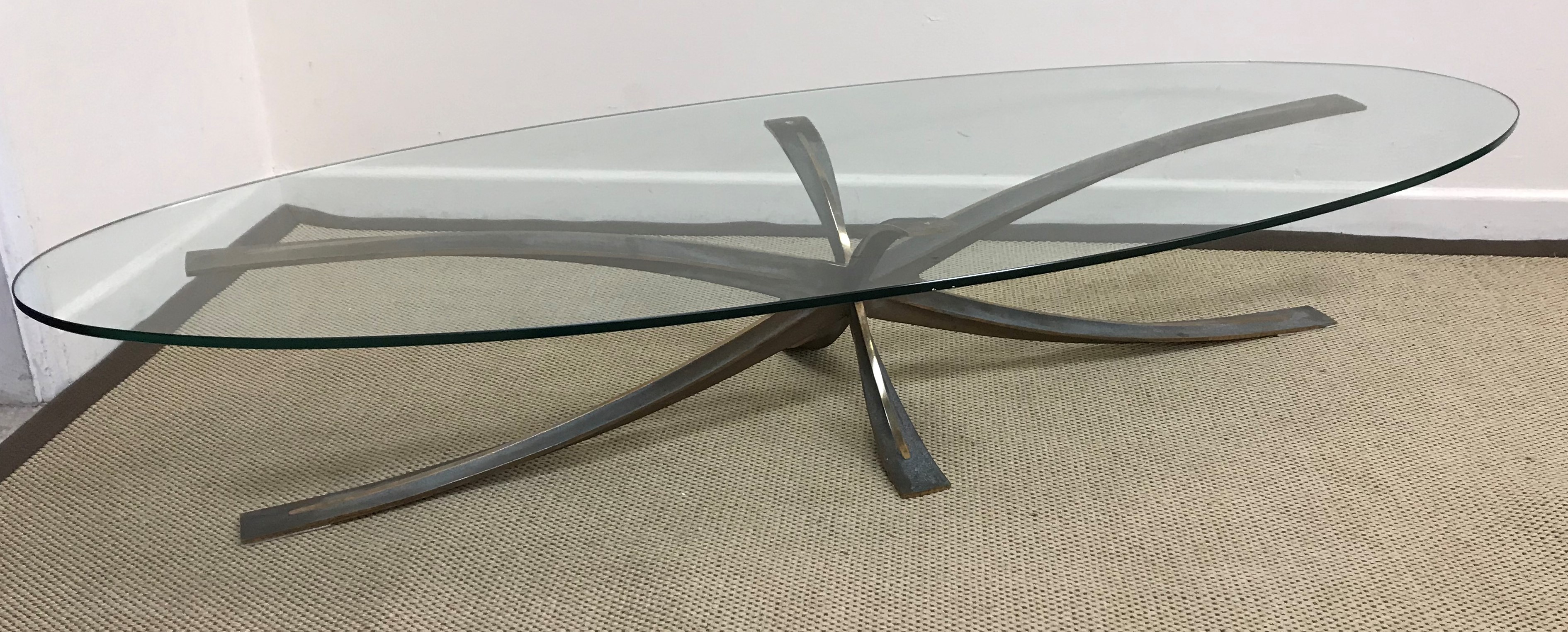 A bronze 'Spider' coffee table with oval glass top designed by Michel Mangematin and Roger Bruny, - Image 6 of 23