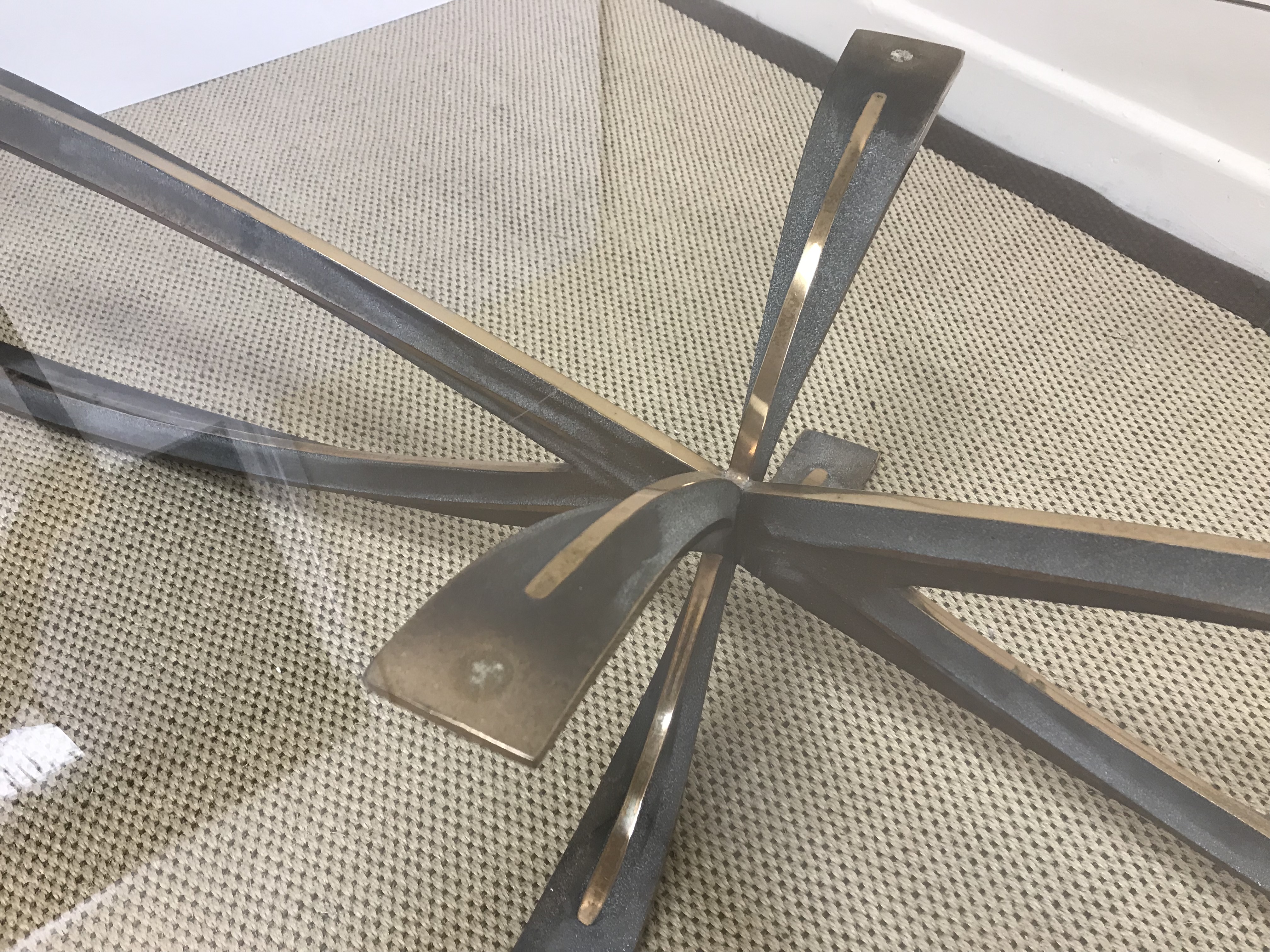 A bronze 'Spider' coffee table with oval glass top designed by Michel Mangematin and Roger Bruny, - Image 13 of 23